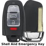 2008-2012 Audi 4 Button Smart Key Shell For IYZFBSB802 (K&S)