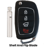 2013-2016 Hyudai Santa Fe Remote Flip Key Shell For Fcc TQ8-RKE-3F04 Pn 95430-4Z100 95430-4Z101 (K&S)