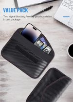 Faraday Bag for Phones and Car Keys RFID Signal Blocking Bag, Carbon Fiber Material Shielding Case for Cell Phone Privacy Protection & Key Fob, Anti-Tracking Anti-Hacking Case Blocker 8X4 Inch(K&S) - Image 3