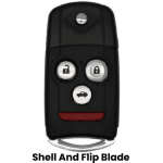 Acura Honda 4  Button Remote Flip Key Shell (K&S)