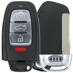 Audi 4 Button Slot Key Fcc IYZFBSB802 Pn 8KO-959-754-F Without Comfort Access