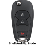 Chevrolet 3 Button Remote Flip Key Shell For Fcc LXP-T003 Pn 13522783 (K&S)