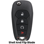 Chevrolet Cruze 4 Button Remote Flip Key Shell For Fcc LXP-T004 Pn 13530746 (K&S)