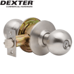 DEXTER Grade 2 Entry Office Cylindrical Knob Lock Satin Stainless Steel Finish