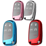 New TPU Prox Case Cover Jeep Dodge Key Fob Cover Premium Soft Full Protection Key Case Shell Compatible with Jeep Grand Cherokee Wrangler Compass Cherokee Renegade Patriot Grand Comander