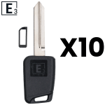 E3 Solid Key Shell - Mechanical Ford 8 Cut Key Blank FO-15D H75 Pack Of 10