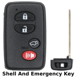 2007-2017 Toyota 4 Button Proximity Smart Key Shell For Fcc HYQ14AAB  HYQ14ACX (K&S)