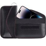Faraday Bag for Phones and Car Keys RFID Signal Blocking Bag, Carbon Fiber Material Shielding Case for Cell Phone Privacy Protection & Key Fob, Anti-Tracking Anti-Hacking Case Blocker 8X4 Inch(K&S)