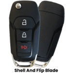 Ford 3 Button Button Remote Flip Key Shell For Fcc N5F-A08TAA Pn 164-R8130 (K&S)