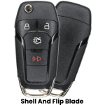 Ford Fusion 4 Button Remote Flip Key Shell For Fcc N5F-A08TAA Pn 164-R7986 (K&S)