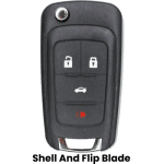 GM 4 Button Remote Flip Key Shell For Fcc OHT01060512 Pn 13504200 (K&S)