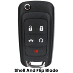GM 5 Button Remote Flip Key Shell For Fcc OHT01060512 Pn 5924369 (K&S)