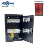 HPC - Single-Tag Kekab with Digital Lock - 40 Key Capacity - Black with Red Wood Finish