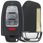 Audi 4 Button Slot Key Fcc IYZFBSB802 Pn 8KO-959-754-F Without Comfort Access