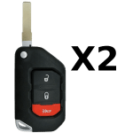 Jeep Wrangler 3 Button Flip Key Fcc OHT1130261 Pn 68416784 AA 68416784 AB Pack Of 2 (K&S)