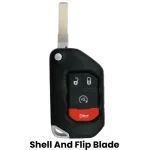 Jeep Wrangler Gladiator 4 Button Flip Key Shell For Fcc OHT1130261 Pn 68416784 (K&S)