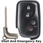 Lexus 4 Button Proximity Smart Key Shell For Fcc HYQ14AAB HYQ14ACX (K&S)