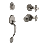 Antique Nickel Single Cylinder Knob Door Handleset KW1 Keyway