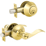 Combo Lockset Lever And Deadbolt Brass Finish (SC1)