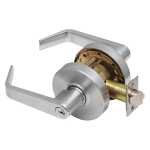 Grade 2 Classroom Cylindrical Lock Regular Lever 3" Rose Diameter Satin Chrome Finish