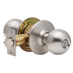 Grade 2 Entry Office Cylindrical Knob Lock Set 2-3/4” And 2-3/8" Satin Chrome