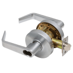 Grade 2 Storeroom Cylindrical Lock Regular Lever 3" Rose Diameter SFIC Prep Less Core Satin Chrome Finish