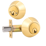 Grade 3 Double Cylinder Deadbolt, 2-3/8″ or 2-3/4″ Adjustable Backset Conventional Cylinder Brass Finish (KW1)