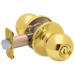 Grade 3 Entrance Cylindrical Knob Lock Set 2-3/4” And 2-3/8" Brass Finish (KW1)