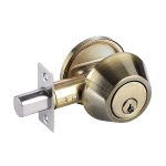 Grade 3 Single Cylinder Deadbolt, 2-3/8″ or 2-3/4″ Adjustable Backset Conventional Cylinder Antique Brass Finish (KW1)