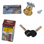 Polished Brass 1-1/8" Rim/Mortise Cylinder With 2 Keys 006 KEYWAY - Image 2