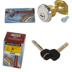 Satin Finish 1-1/8" Rim/Mortise Cylinder With 2 Keys 006 KEYWAY - Image 2