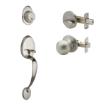 Satin Trim Single Cylinder Knob Door Handleset SC1 Keyway
