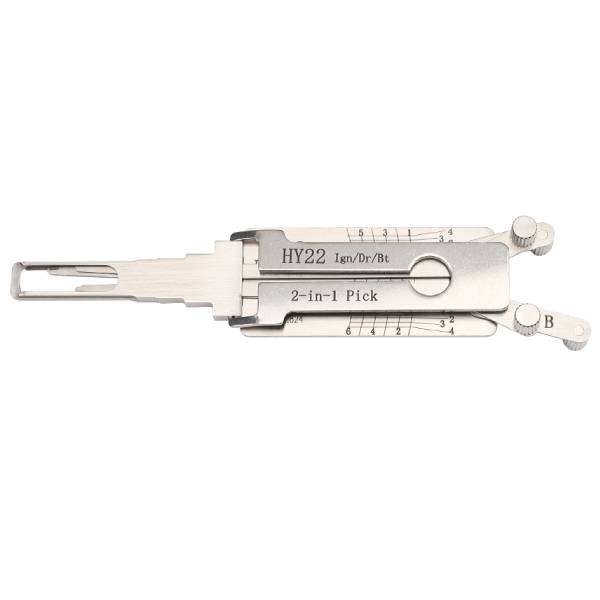 Lishi HY22 KIA7 KK10 2 Track 6 Cut Hyundai Kia 2 In 1 Pick Ignition Door Trunk Anti Glare